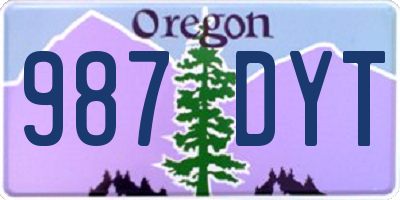 OR license plate 987DYT