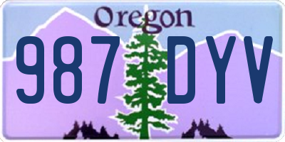OR license plate 987DYV