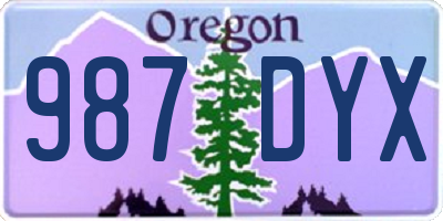 OR license plate 987DYX