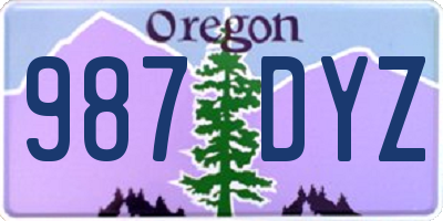 OR license plate 987DYZ