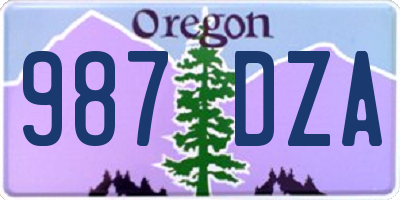 OR license plate 987DZA