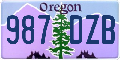 OR license plate 987DZB