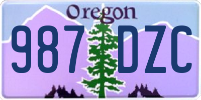 OR license plate 987DZC