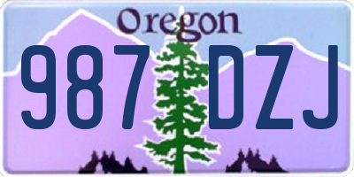 OR license plate 987DZJ