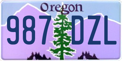 OR license plate 987DZL