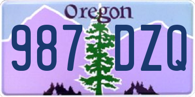 OR license plate 987DZQ