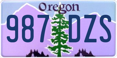 OR license plate 987DZS