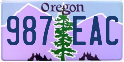 OR license plate 987EAC