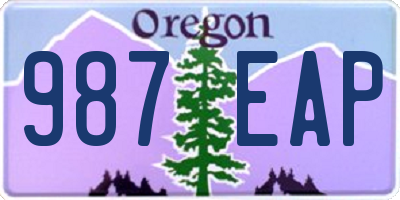 OR license plate 987EAP