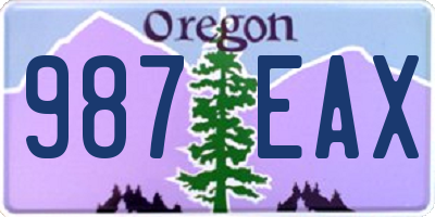 OR license plate 987EAX