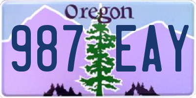 OR license plate 987EAY