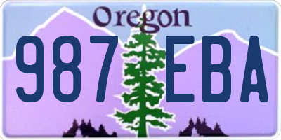 OR license plate 987EBA