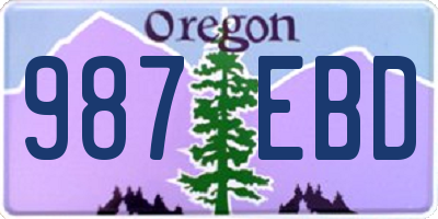 OR license plate 987EBD