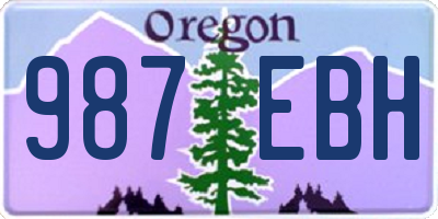OR license plate 987EBH