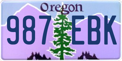 OR license plate 987EBK