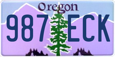 OR license plate 987ECK