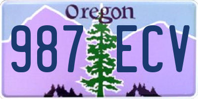 OR license plate 987ECV
