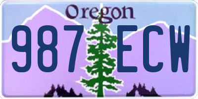 OR license plate 987ECW