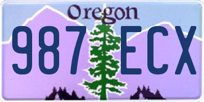 OR license plate 987ECX