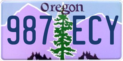 OR license plate 987ECY