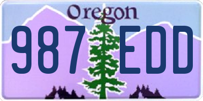 OR license plate 987EDD