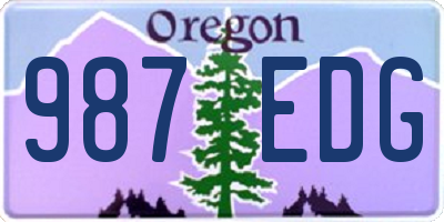 OR license plate 987EDG