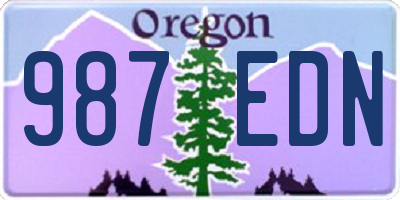 OR license plate 987EDN