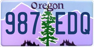 OR license plate 987EDQ