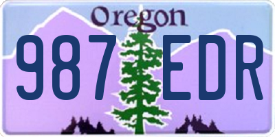 OR license plate 987EDR