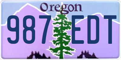 OR license plate 987EDT