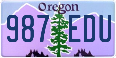OR license plate 987EDU