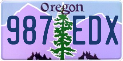 OR license plate 987EDX