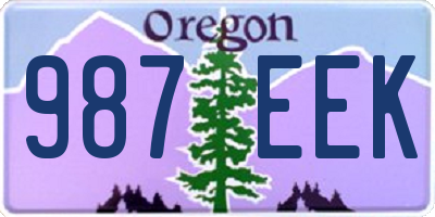 OR license plate 987EEK