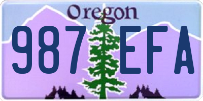 OR license plate 987EFA