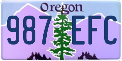OR license plate 987EFC