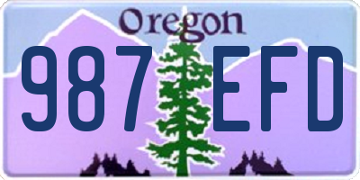 OR license plate 987EFD