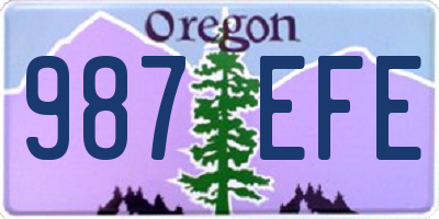 OR license plate 987EFE