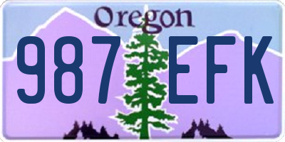 OR license plate 987EFK