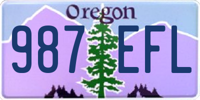 OR license plate 987EFL
