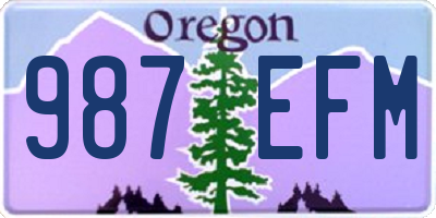 OR license plate 987EFM