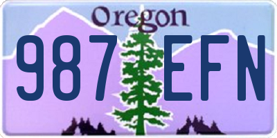 OR license plate 987EFN