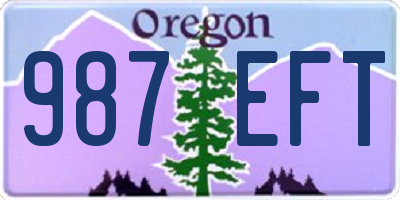 OR license plate 987EFT