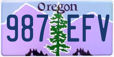 OR license plate 987EFV