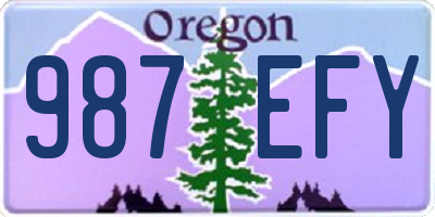 OR license plate 987EFY