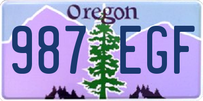 OR license plate 987EGF