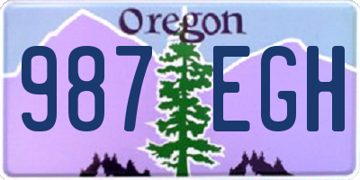 OR license plate 987EGH