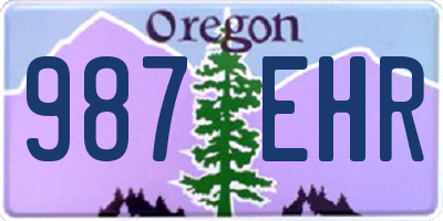 OR license plate 987EHR