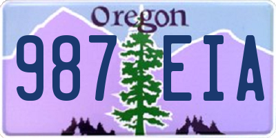 OR license plate 987EIA