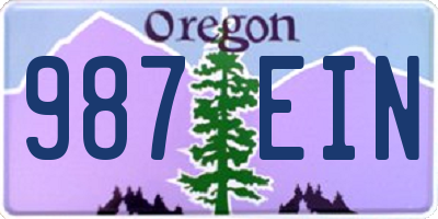 OR license plate 987EIN