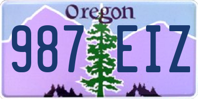 OR license plate 987EIZ